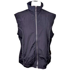 Sunice Golf Vest Womens Large Navy Blue Full Zip Windbreaker Sleeveless